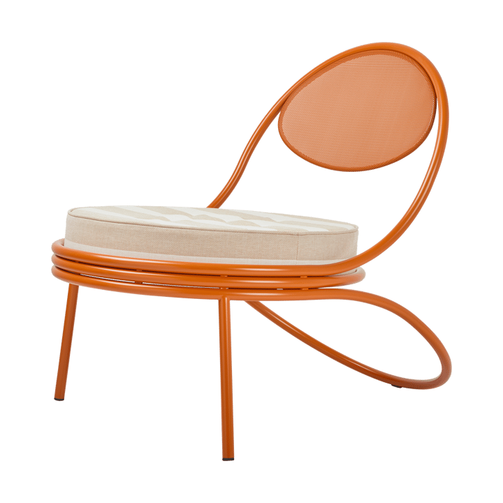 Copacabana Outdoor Lounge Chair beklædt sæde - Leslie stripe limonta 040-international orange - GUBI