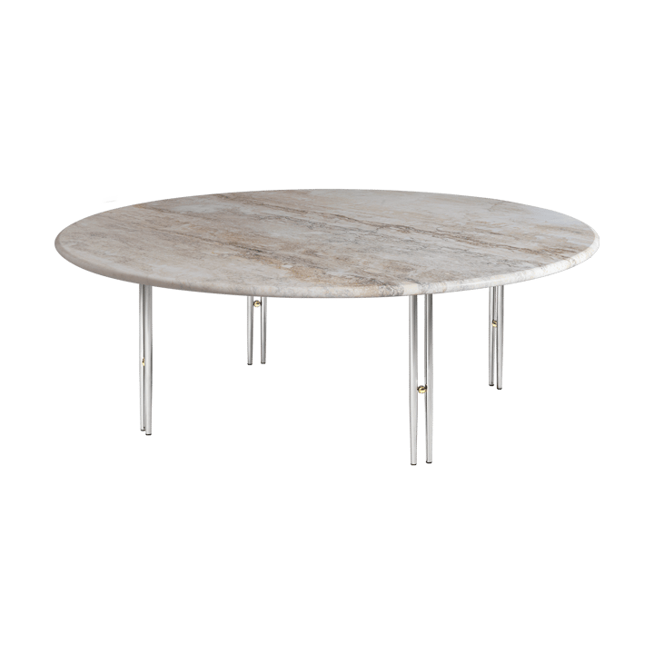 IOI sofabord - Rippled beige-kromstativ Ø100 cm - GUBI