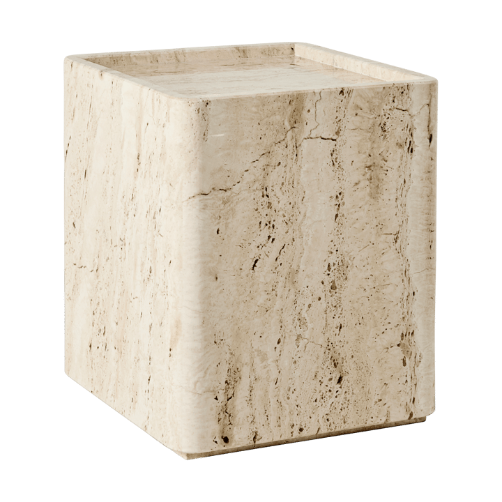 Pietra sidebord 33x33x40 cm - Neutral white travertine - GUBI