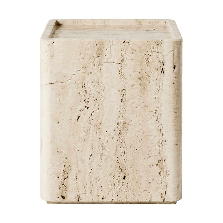 Pietra sidebord 33x33x40 cm, Neutral white travertine GUBI