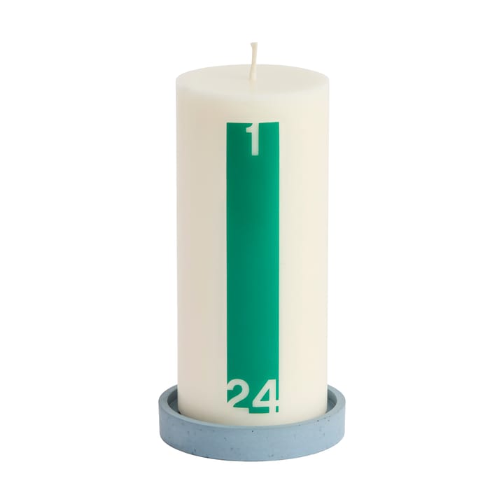 Calendar lys og lysestage 6,8 cm - Bold off white-green - HAY