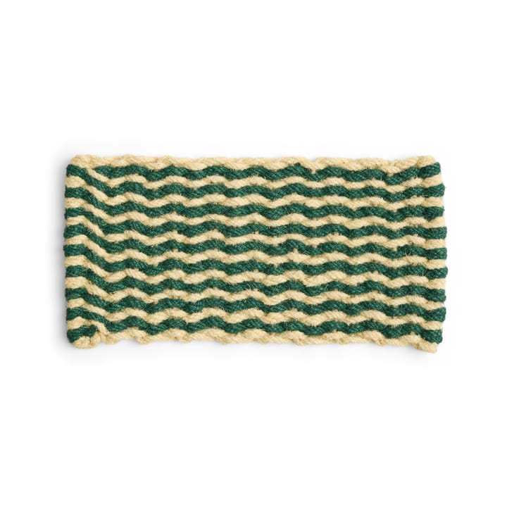 Coco Stripe Wave dørmåtte - Dark green-white - HAY