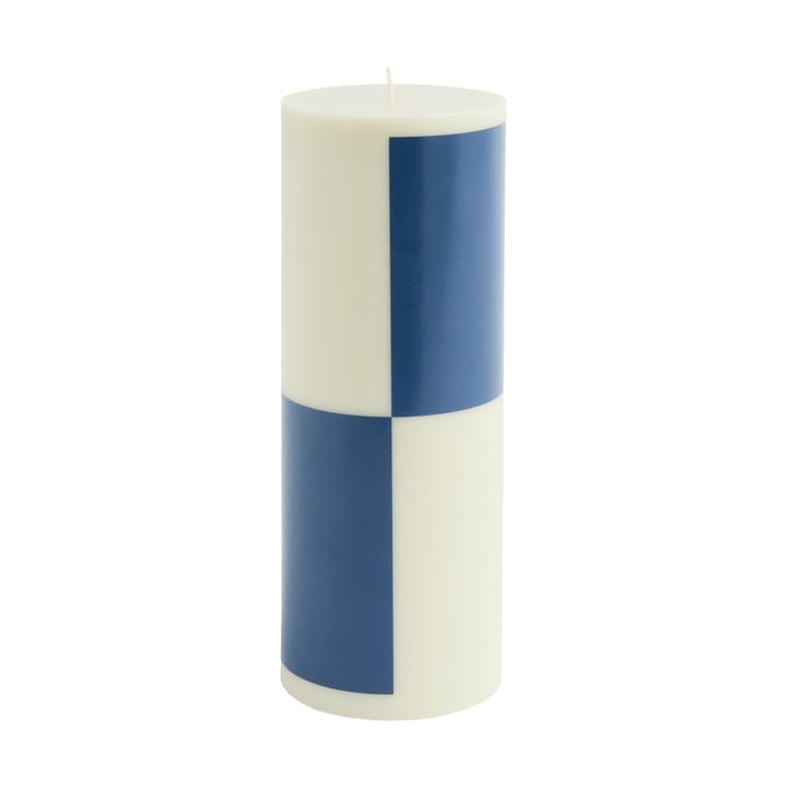 Column Candle bloklys large  25 cm - Milky green-dark blue - HAY