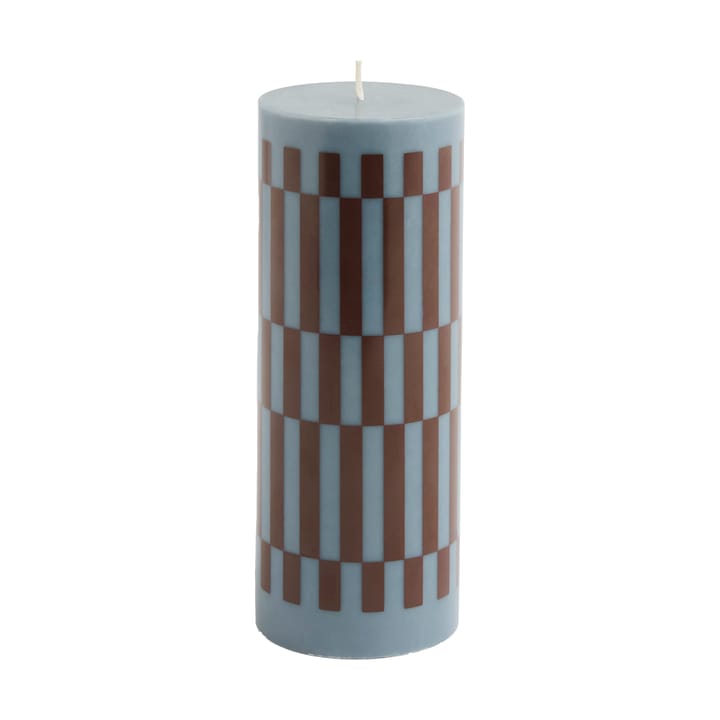 Column Candle bloklys medium 20 cm - Anthrachite-bordeaux - HAY