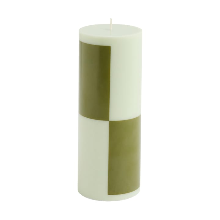 Column Candle bloklys medium 20 cm - Light green-army green - HAY