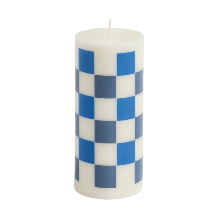 Column Candle bloklys small 15 cm - Off white-blues - HAY