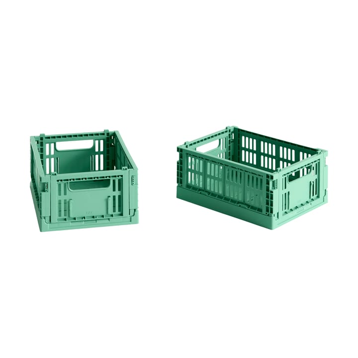 HAY Colour Crate Mini 2-pak 13x17 cm - Dark mint - HAY