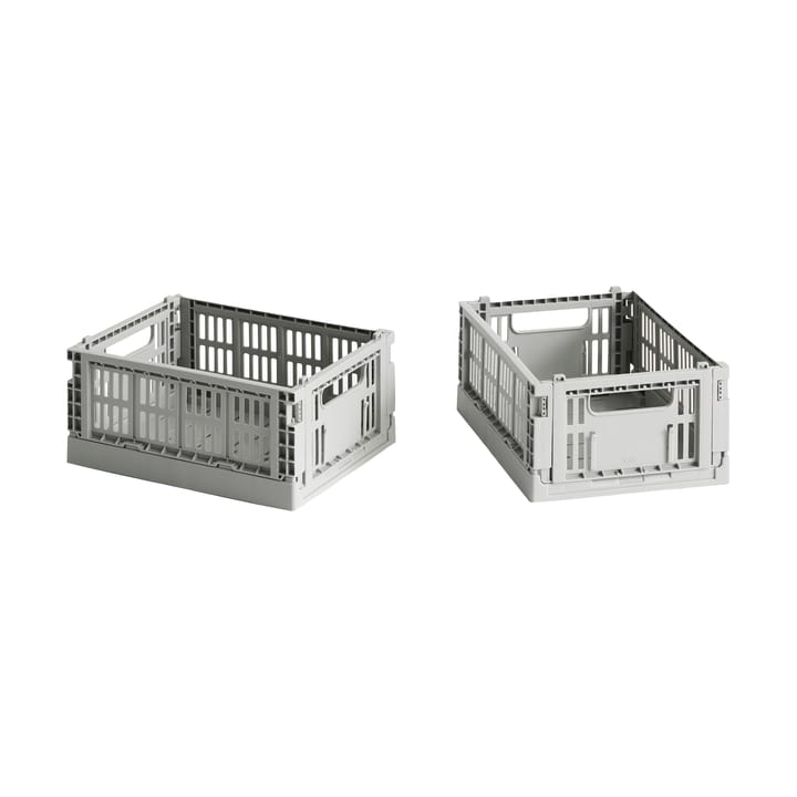 HAY Colour Crate Mini 2-pak 13x17 cm - Light grey - HAY