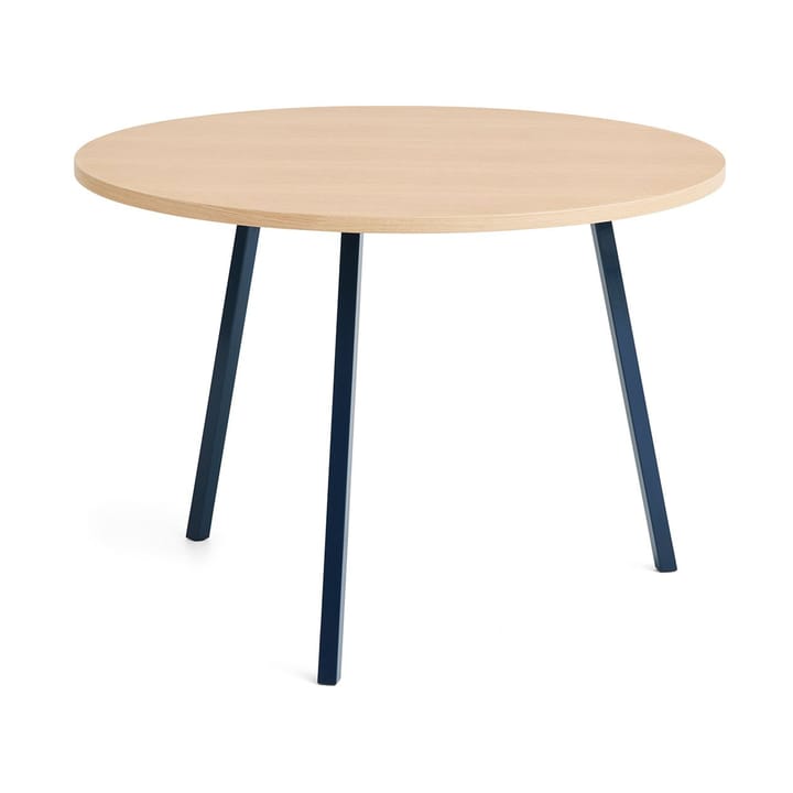 Loop Stand spisebord Ø105 cm - Deep blue-clear lacq. oak - HAY