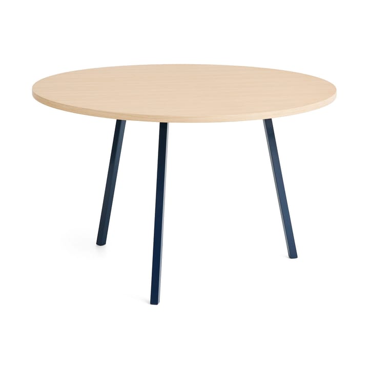 Loop Stand spisebord Ø120 cm - Deep blue-clear lacq. oak - HAY