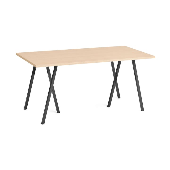 Loop Stand spisebord 77,5x160 cm - Black-black linoleum-lacq. oak - HAY