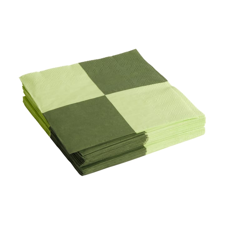 Pattern Dinner Check servietter 40x40 cm 20-pak - Light green-dusty green L - HAY