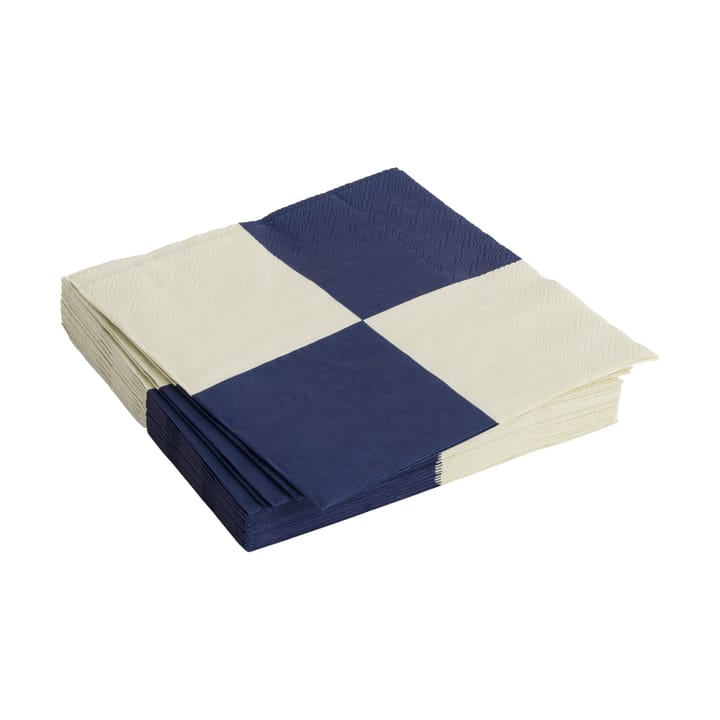 Pattern Lunch Check servietter 33x33 cm 20-pak - Off white-dark blue L - HAY