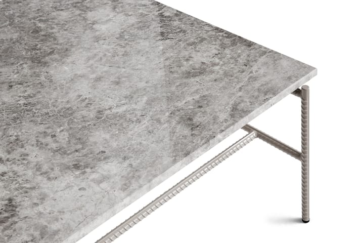 Rebar sofabord 80x84x33 cm, Grey marble-fossil HAY