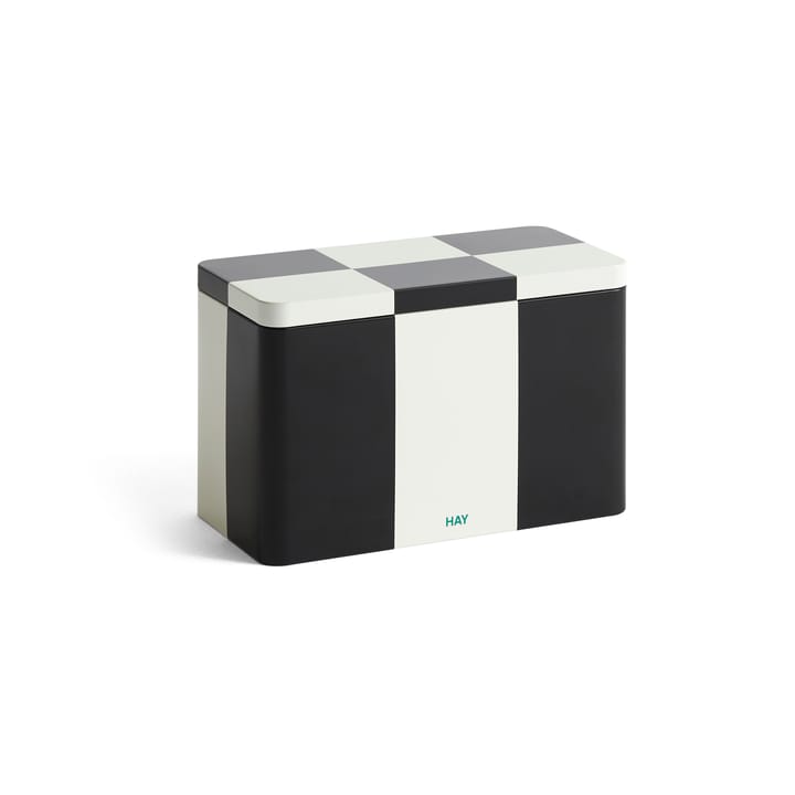 Tin Container opbevaringskrukke medium - Black-off white - HAY