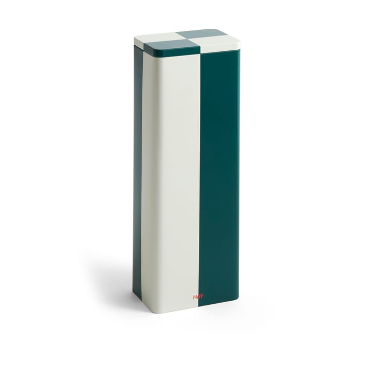 Tin Container opbevaringskrukke - Slim green-off white - HAY