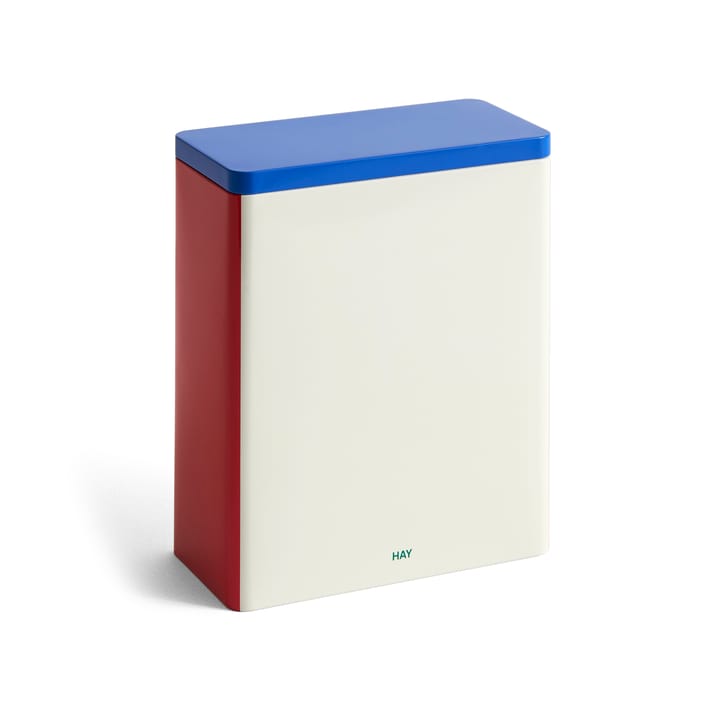 Tin Container opbevaringskrukke x-large - Off white-blue-red - HAY