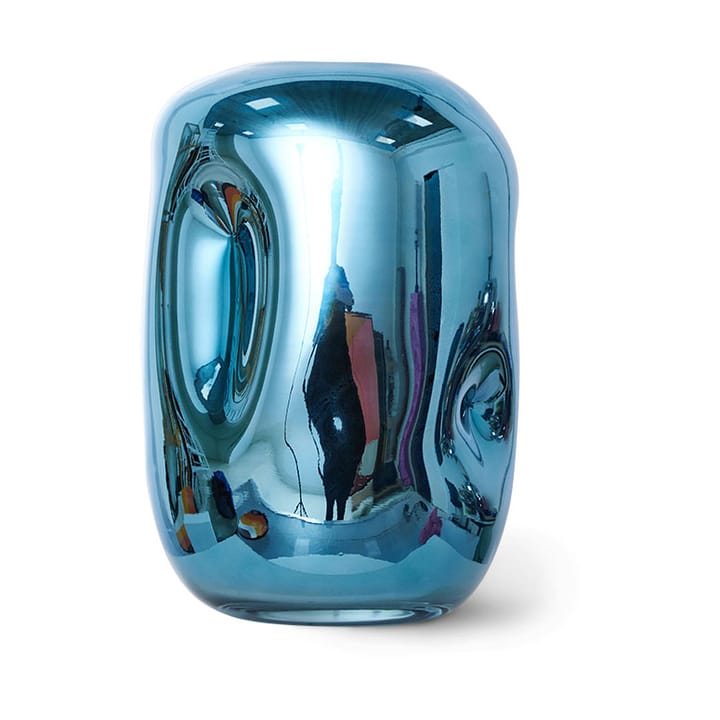 HK Objects glasvase 21,5 cm - Blue chrome - HKliving