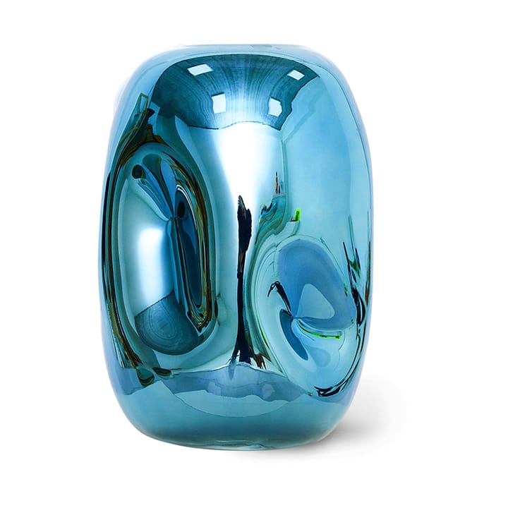 HK Objects glasvase 21,5 cm - Blue chrome - HKliving