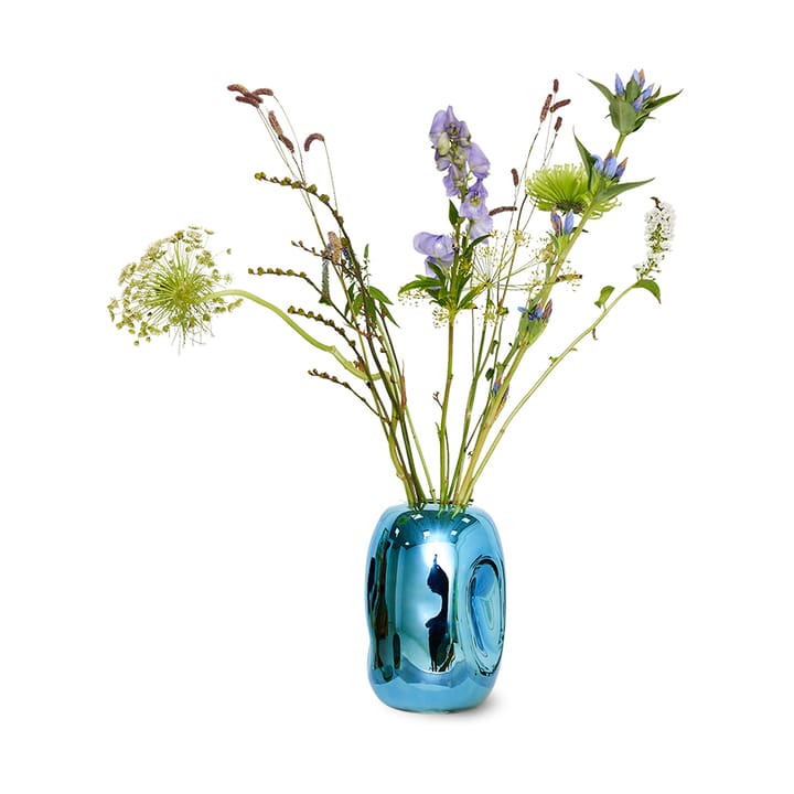 HK Objects glasvase 21,5 cm - Blue chrome - HKliving