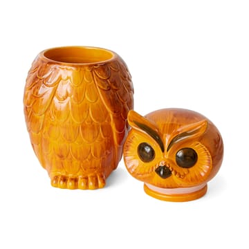 Keramisk owl opbevaringskrukke - Tangerine - HKliving