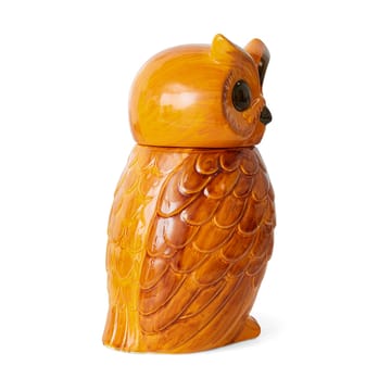 Keramisk owl opbevaringskrukke - Tangerine - HKliving