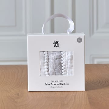 Pom Pom musselintæppe 40x40 cm 3-pak - Pearl & Giraffe gray - Jack o Juno