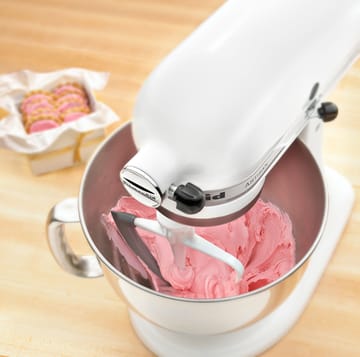 KitchenAid fladpisker med silikonekant mellem - White - KitchenAid