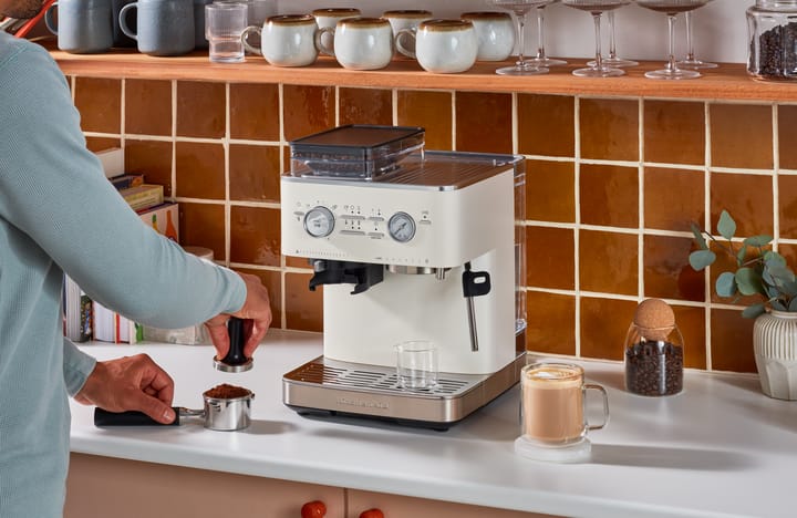 KitchenAid halvautomatisk espressomaskine med kværn, Porcelain white KitchenAid