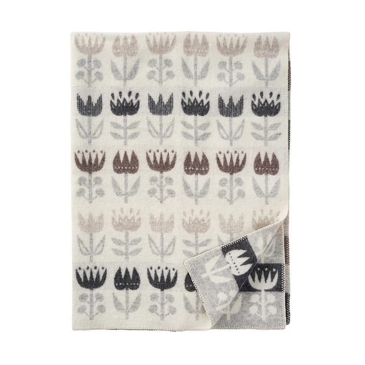 Tulip plaid 130x180 cm - Grey - Klippan Yllefabrik