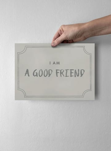 Good friend diploma plakat 21x30 cm - Dusty mint - Kunskapstavlan®