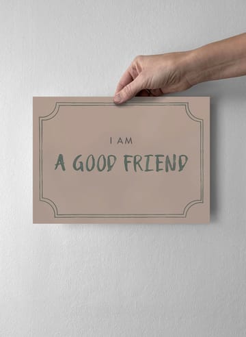 Good friend diploma plakat 21x30 cm - Dusty rose - Kunskapstavlan®