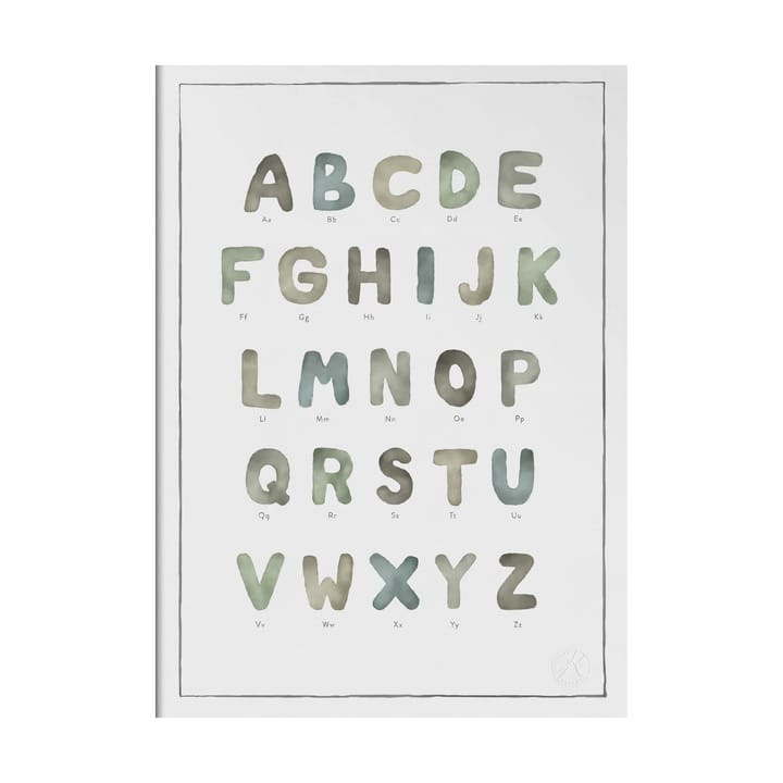 The alphabet watercolour plakat, 30x40 cm Kunskapstavlan®