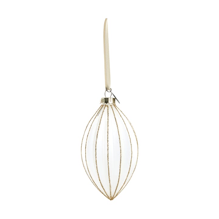 Navina julekugle 12 cm - White/Light gold - Lene Bjerre