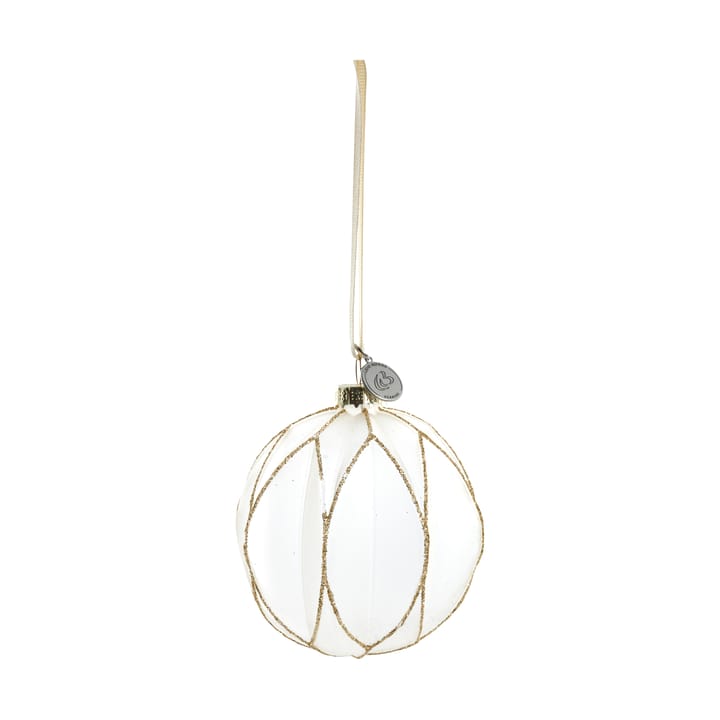 Navina julekugle Ø8 cm - White/Light gold - Lene Bjerre