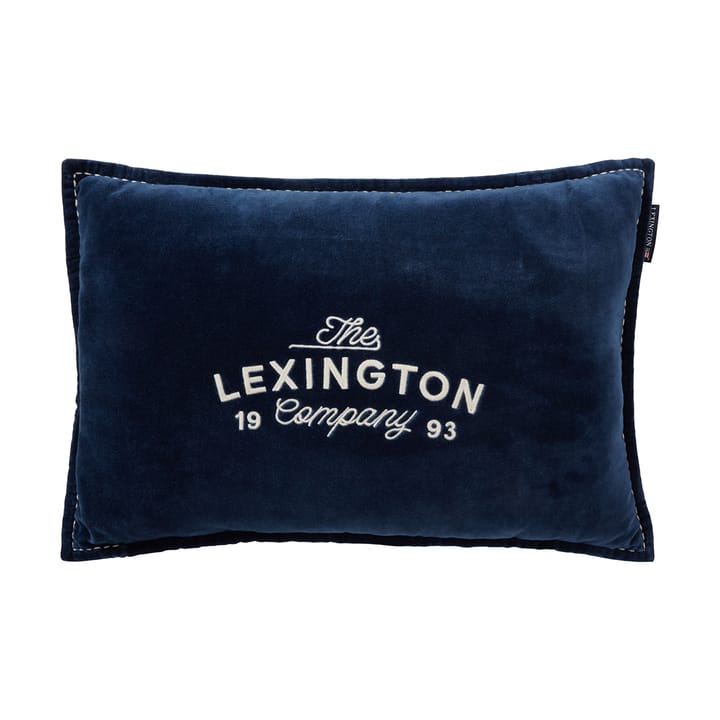 1993 Logo Organic Cotton Velvet pude 40x60 cm - Denim blue - Lexington