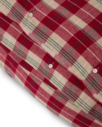 Checked cotton flannel sengesæt - Rød-beige-grøn-hvid - Lexington