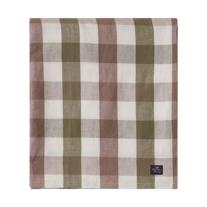 Checked Cotton Linen borddug 150x250 cm - Olive - Lexington