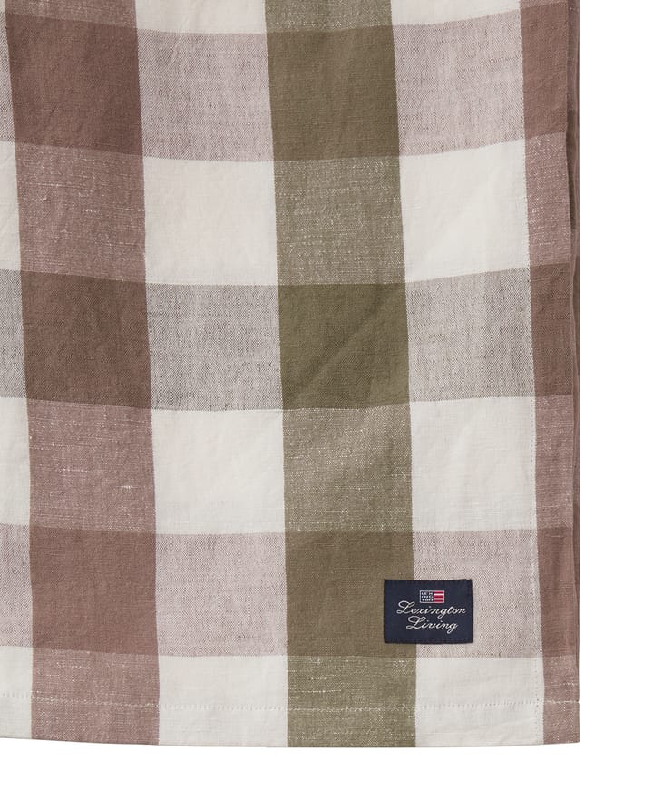 Checked Cotton Linen borddug 150x250 cm, Olive Lexington