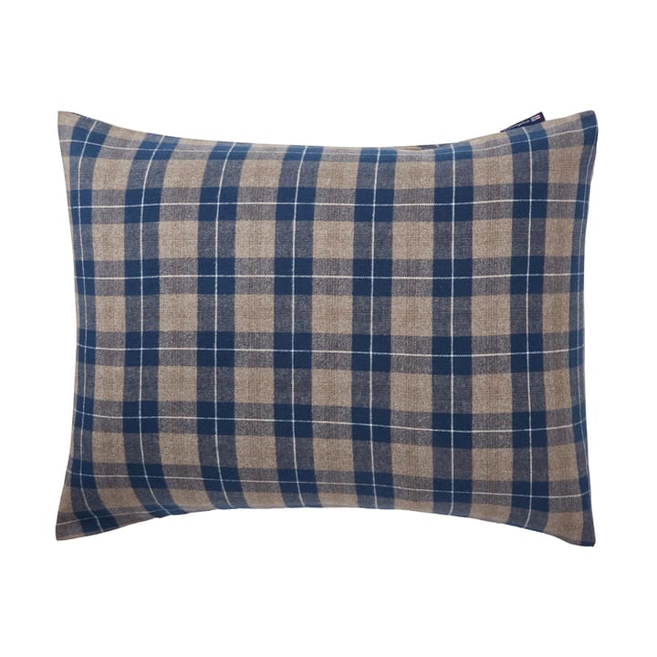 Checked Flannel pudebetræk 50x60 cm - Denim blue-beige - Lexington