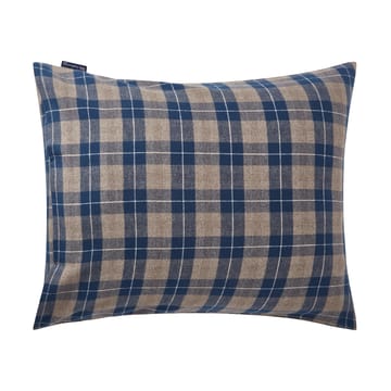 Checked Flannel pudebetræk 50x60 cm - Denim blue-beige - Lexington