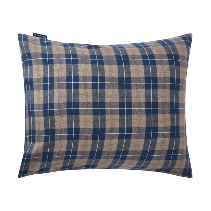 Checked Flannel pudebetræk 50x60 cm, Denim blue-beige Lexington