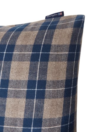 Checked Flannel pudebetræk 50x60 cm - Denim blue-beige - Lexington