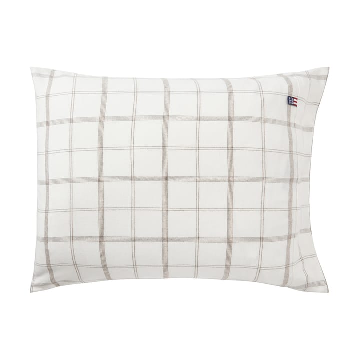 Checked Flannel pudebetræk 50x60 cm - White-brown - Lexington