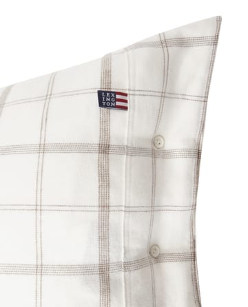 Checked Flannel pudebetræk 50x60 cm - White-brown - Lexington