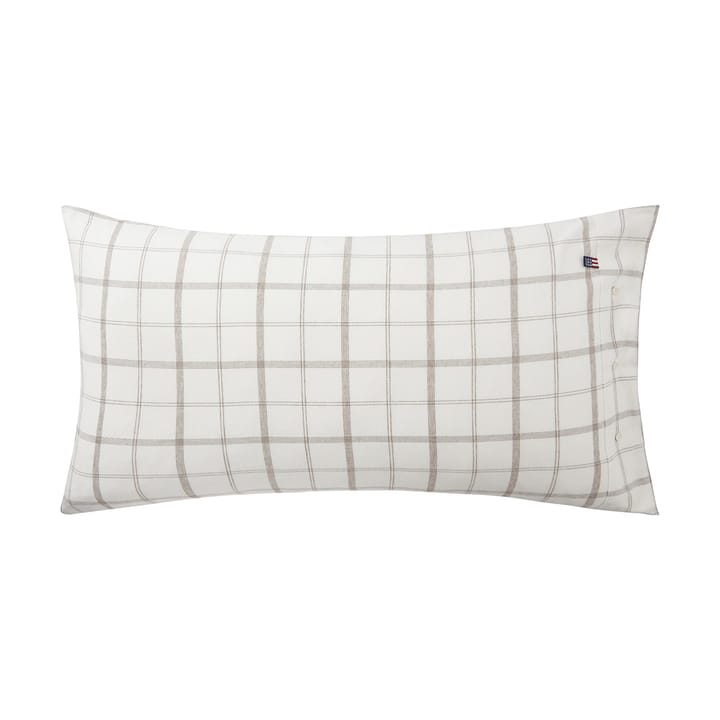 Checked Flannel pudebetræk 50x90 cm - White-brown - Lexington