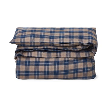 Checked Flannel sengetøj 150x210 cm - Denim blue-beige - Lexington