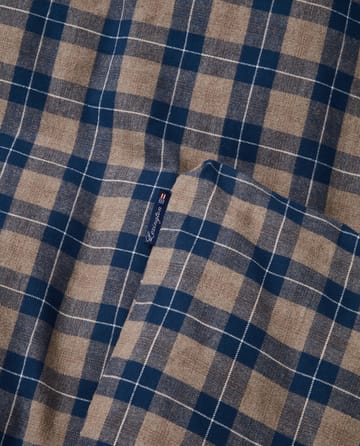 Checked Flannel sengetøj 150x210 cm - Denim blue-beige - Lexington