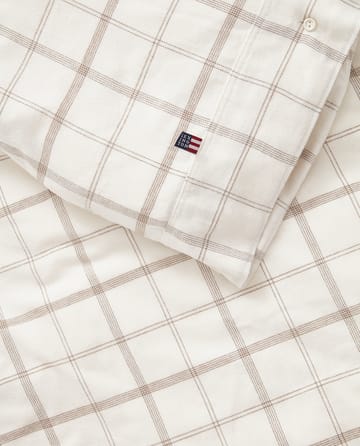 Checked Flannel sengetøj 150x210 cm - White-brown - Lexington