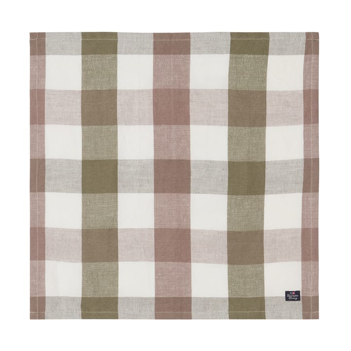 Checked Linen/Cotton stofserviet 50x50 cm - Olive - Lexington